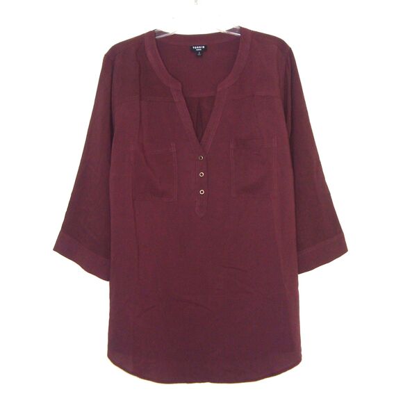 TORRID Harper Challis Pullover 3/4 Roll Tab Sleeve Tunic Size 3 - Picture 2 of 13
